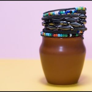Beaded memory wire bangle